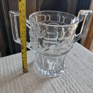 Vintage 1930s Art Deco Pressed Glass Trophy Vase - Image 6