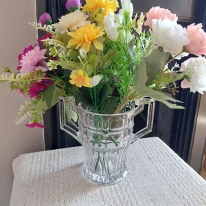 Vintage 1930s Art Deco Pressed Glass Trophy Vase - Image 7