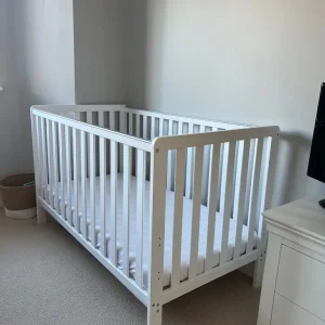 White Almost New Cot Bed - Image 2