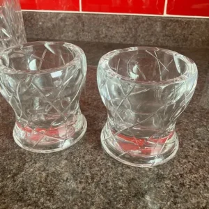 Pair of crystal candle holders