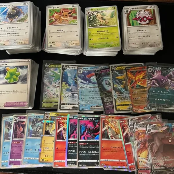 Japanese Pokemon trading cards – shiny holos and rare vmax rares