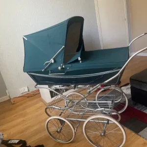 Vintage Green Silver Cross Pram
