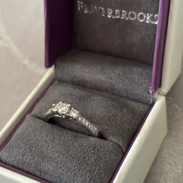 9CT White Gold 3 Diamond Engagement Ring