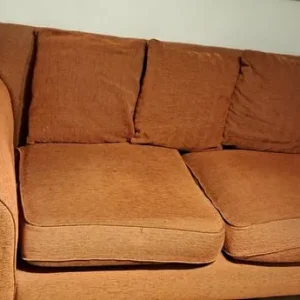 Free sofa, warm red-orange, decent condition