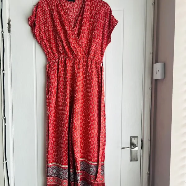Primark 3/4 Jumpsuit with Border Print Legs Size 10