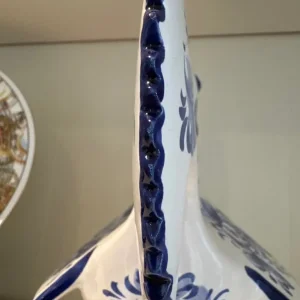 Vintage blue and white china rooster with good luck tag - Image 7