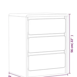 Bedside Cabinet Solid Pine Wood 44x35x56 cm - Image 3