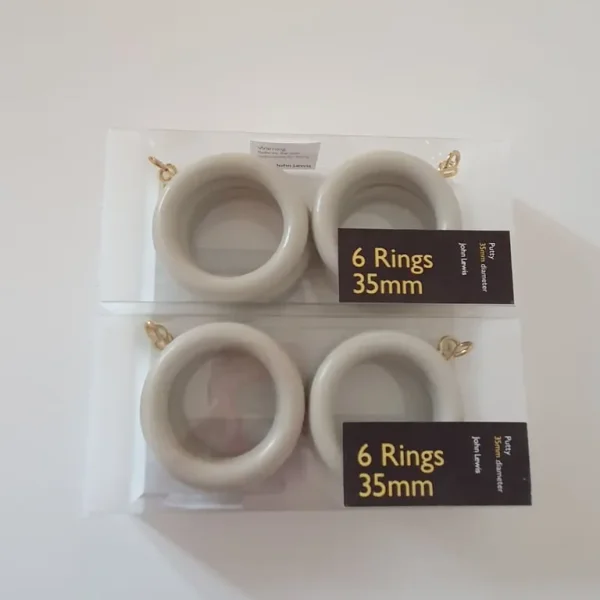 Twelve 35mm wooden curtain rings