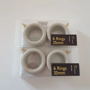Twelve 35mm wooden curtain rings