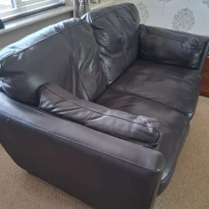 Brown leather sofas