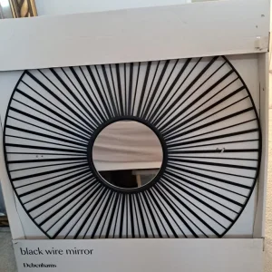 Black spiral wire mirror