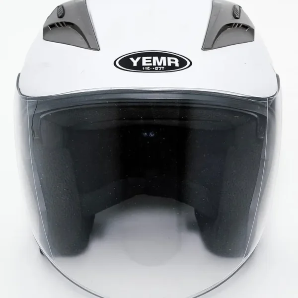YEMA Capacete Aberto XL (61cm) – Branco com Viseira Transparente