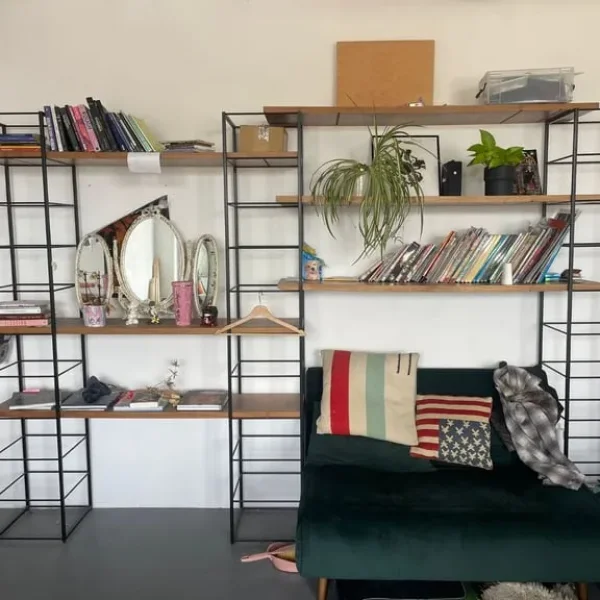 LATTERAX adjustable iron and wooden shelving unit
