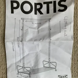 IKEA Portis Large Black Metal Clothing Rail - Image 8