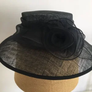 Marks & Spencer Ladies Black Straw Hat with Bow Detail
