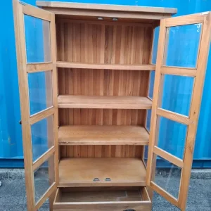 Solid heavy oak display cabinet - Image 2