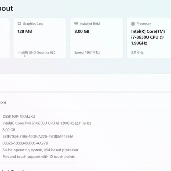 Microsoft Surface Pro 6 with original charger and keyboard