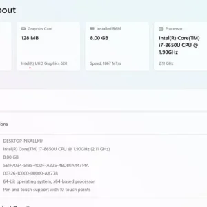 Microsoft Surface Pro 6 with original charger and keyboard