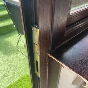PVC doors with rosewood frames and coloured glass - Image 3