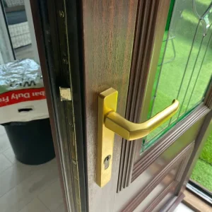 PVC doors with rosewood frames and coloured glass - Image 4