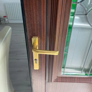 PVC doors with rosewood frames and coloured glass - Image 5
