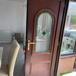 PVC doors with rosewood frames and coloured glass - Image 7