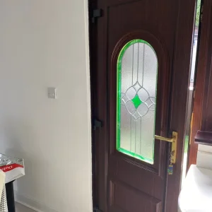 PVC doors with rosewood frames and coloured glass - Image 8