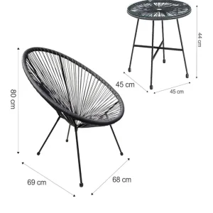3-Piece Acapulco Style Garden Patio Furniture Set - Image 3