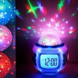 Creative Colorful Decompression Electronic Star Projection Clock - Image 3