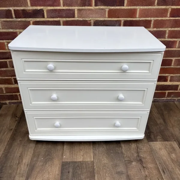 White Three Drawer Chest
