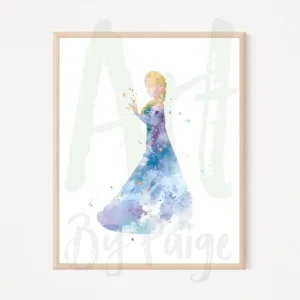 Elsa Silhouette Watercolour Art Print - Image 2