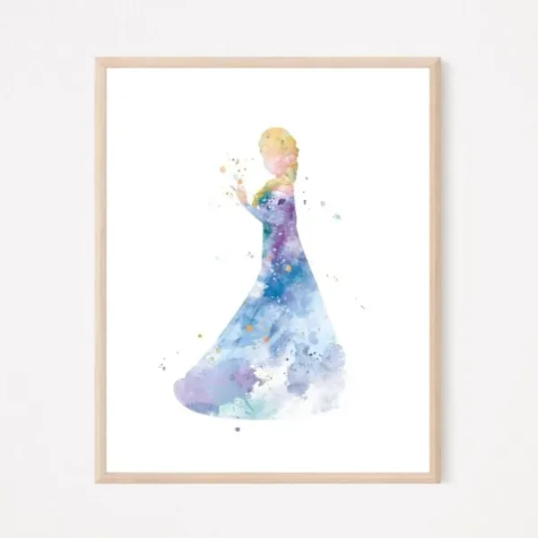 Elsa Silhouette Watercolour Art Print