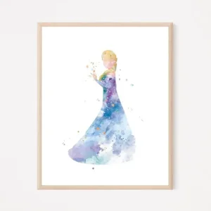 Elsa Silhouette Watercolour Art Print
