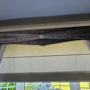 Silver pelmet and thermal lined curtains - Image 2