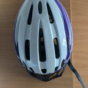 Women's bicycle helmet white and purple
