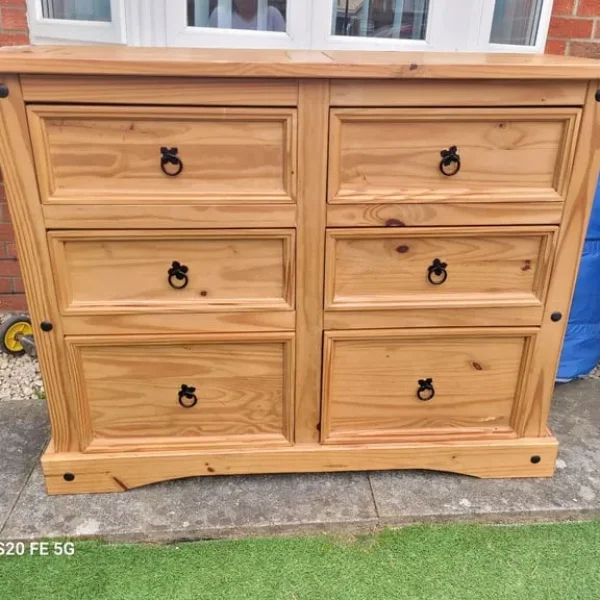 Extra large Mexican pine chest of drawers