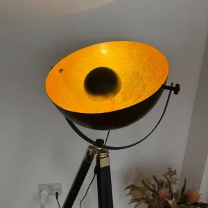 Wayfair black wood gold studio lamp - Image 6