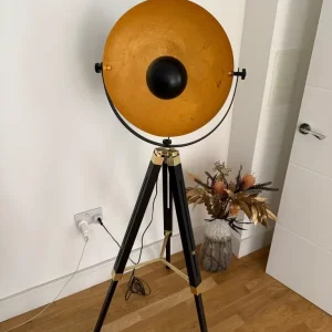 Wayfair black wood gold studio lamp