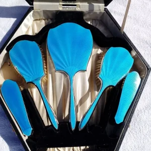 English Guilloche Vanity Set - Image 4