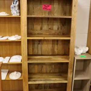 Mango wood bookcase with 5 shelves