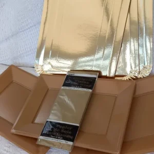 Golden wedding anniversary party plates