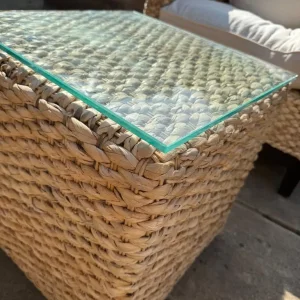 Wicker chairs and tabla with glass top - Image 3