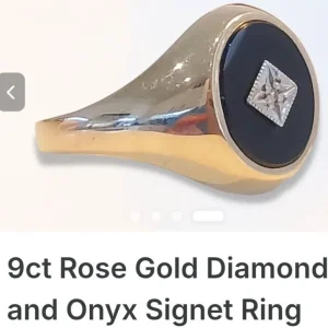 9ct yellow gold signet ring - Image 2