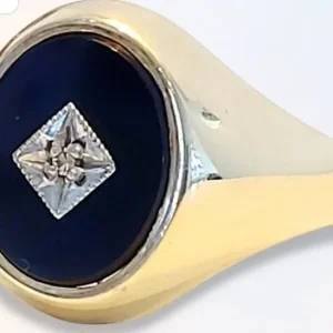 9ct yellow gold signet ring - Image 3