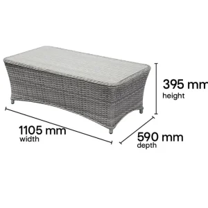 Hamilton Steeple Grey Rattan Coffee Table - Image 2