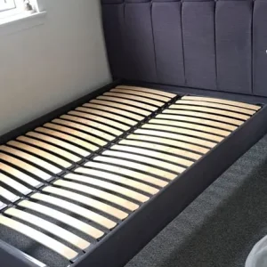 Grey material double bed - Image 2