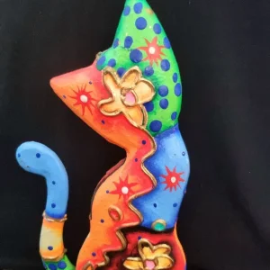 Vintage wooden cat - Image 2