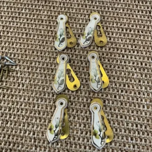 Vintage Ceramic Door Handles with Escutcheons - Image 2