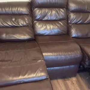 Devon 2-Tone Brown Leather 3-Seater Electric Recliner Sofa - Image 2