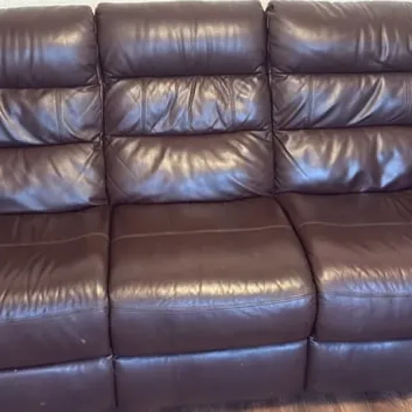 Devon 2-Tone Brown Leather 3-Seater Electric Recliner Sofa